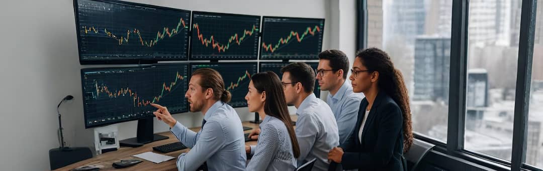 A Man Using  Financial Trading Software